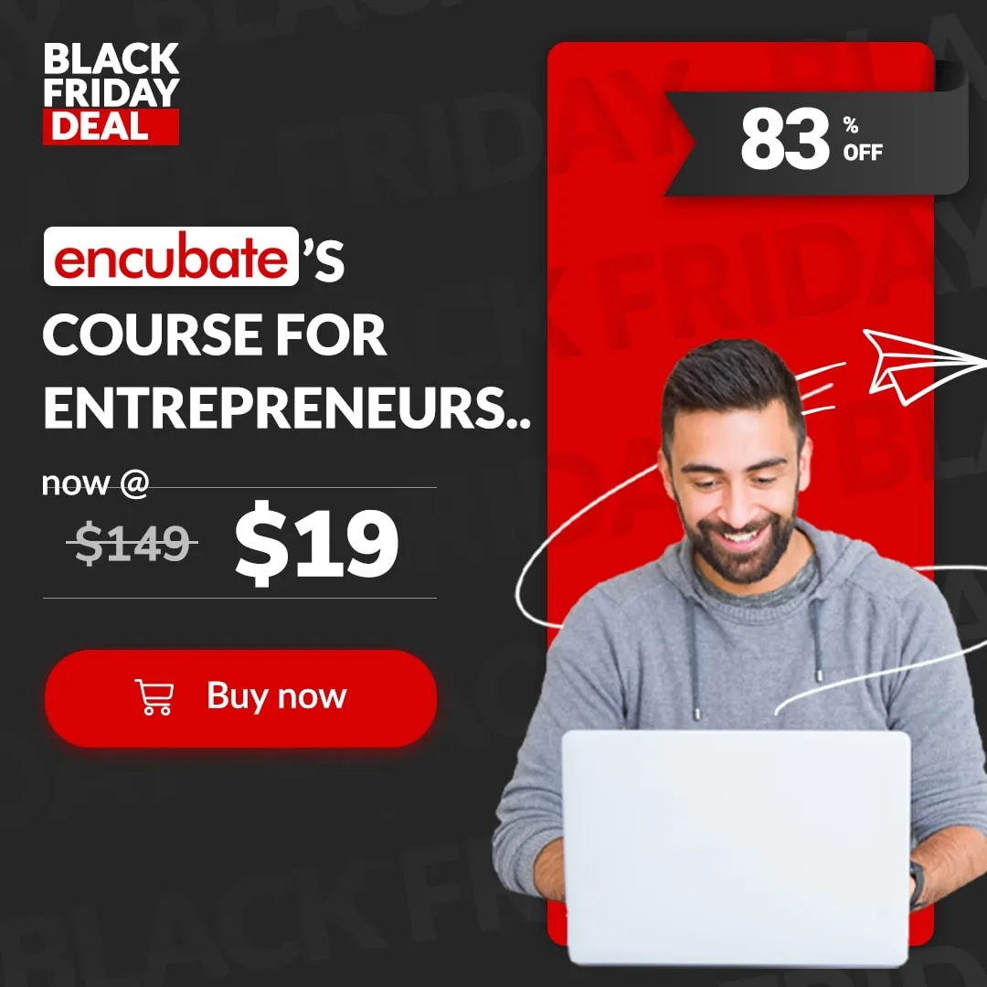 Black Friday deal social ad, 83% off.