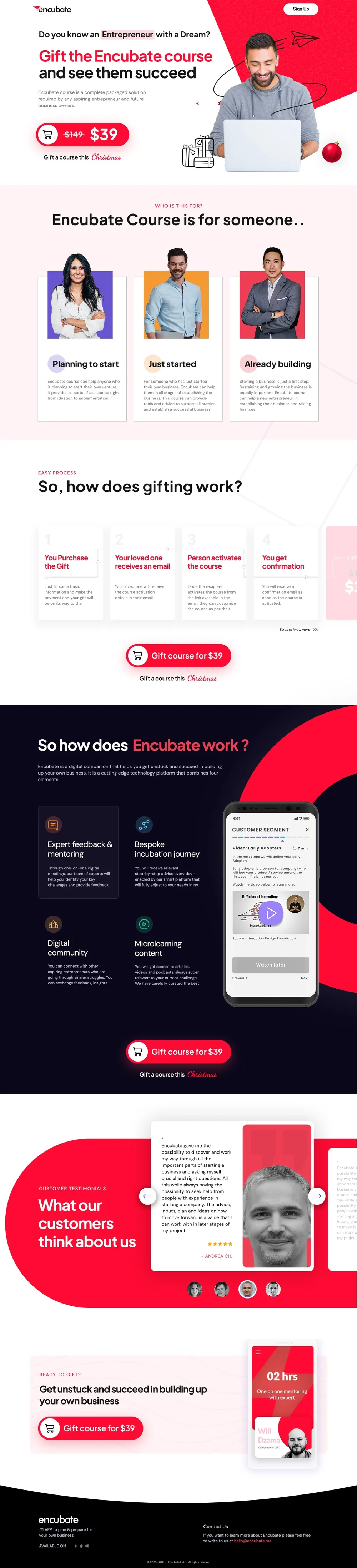 Christmas deal landing page, full length.