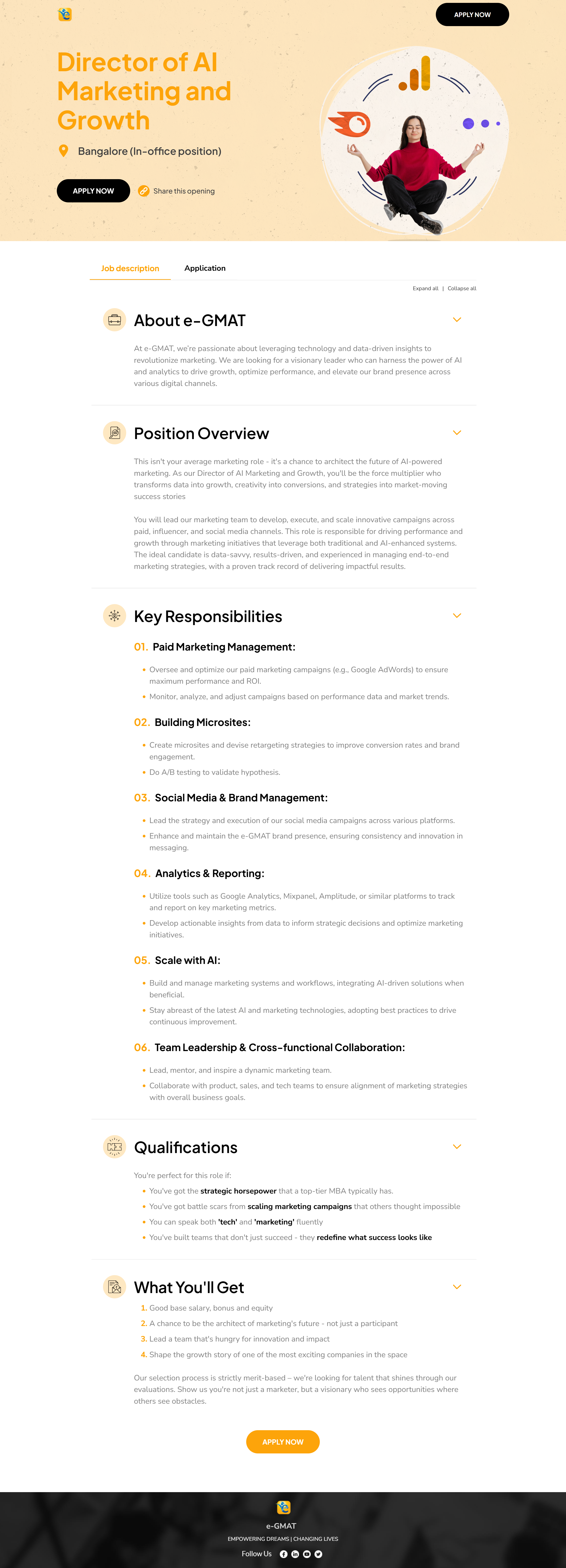 e-GMAT job description page template.