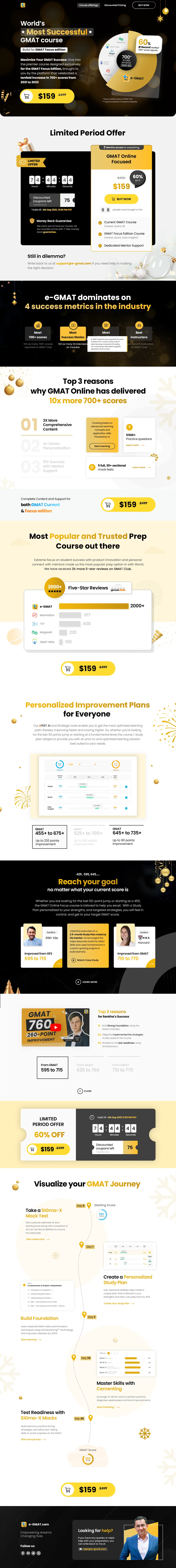 New Year deal landing page, full length.