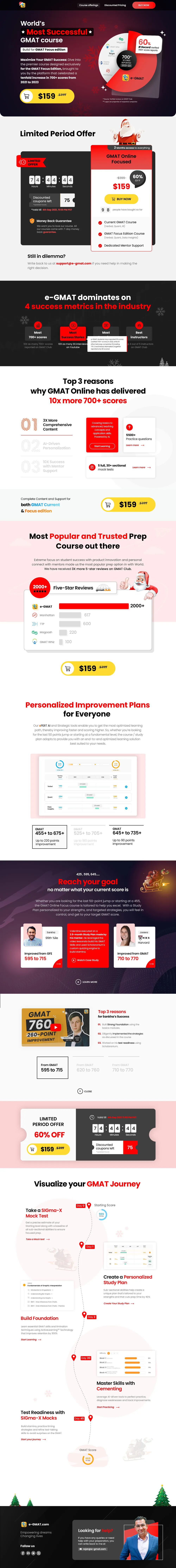 Christmas deal landing page, full length.